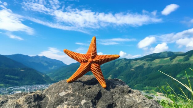 ein Seestern auf einem Felsen