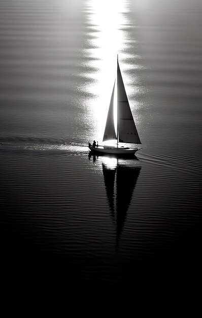 Foto ein segelboot auf dem wasser