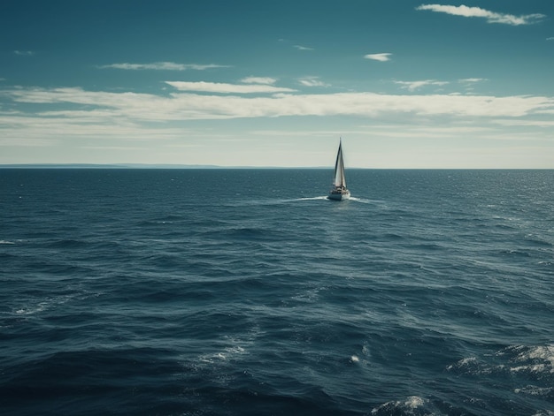 Ein Segelboot segelt im Meer.