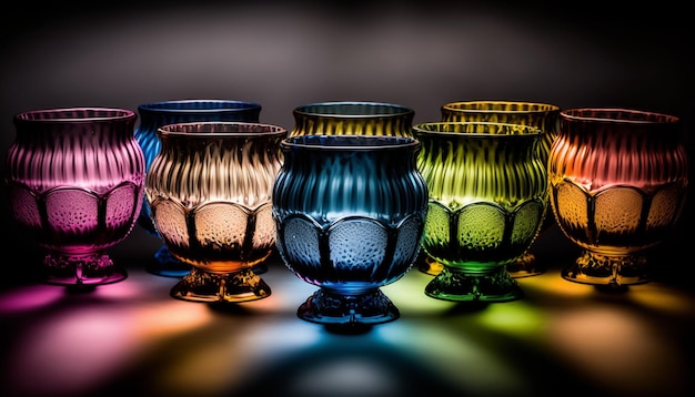 Ein Set aus farbenfrohen und einzigartigen Glaswaren für einen individuellen und stilvollen Trink-Lifestyle