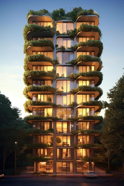 Ein siebenstöckiger, moderner Wohnturm, beeinflusst vom unverwechselbaren Stil von Thomas Heatherwick