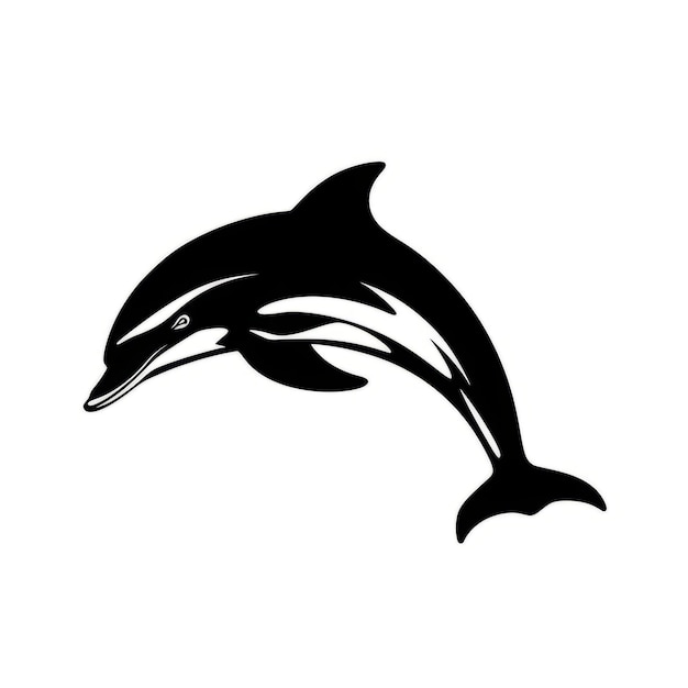 Foto ein silhouette-delfin springt aus dem wasser