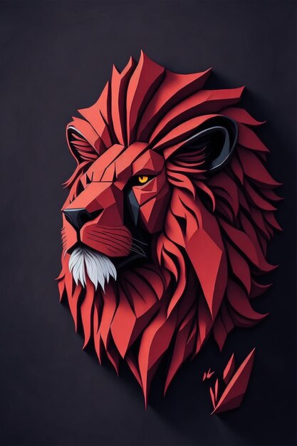 Ein Silhouettenentwurf eines Löwen