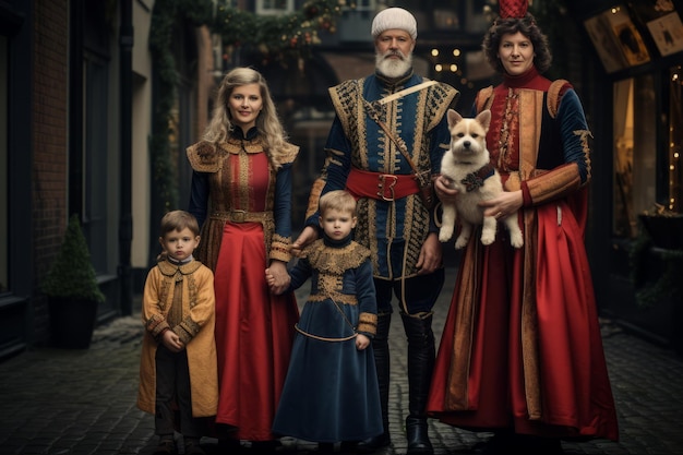 Ein Sinterklaas-Familienporträt Sinterkla