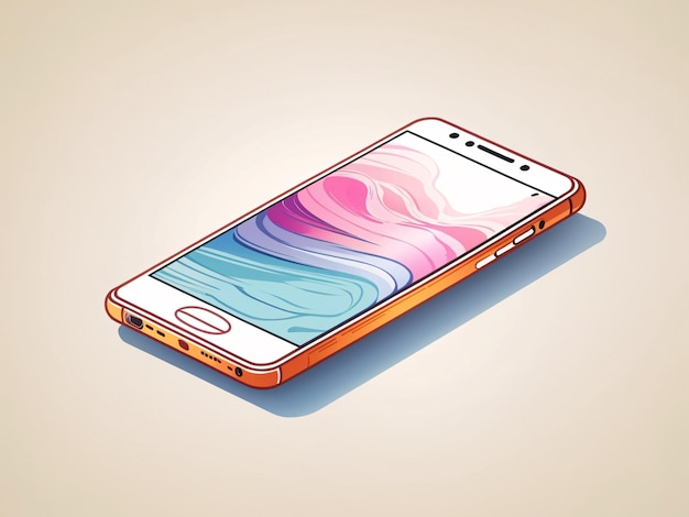 Foto ein smartphone im vektorgrafik-illustrationsprodukt-mockup