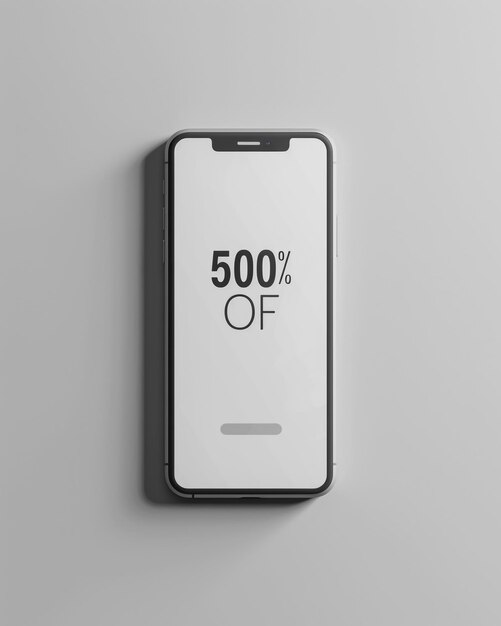 ein Smartphone mit einer 50% Rabattwerbung auf dem Bildschirm Marketing E-Commerce Handy Werbung