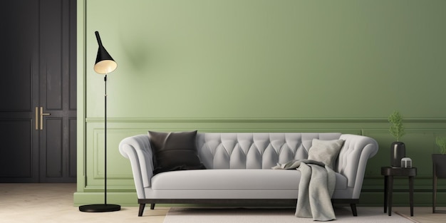 Ein Sofa mit grauem Hintergrund