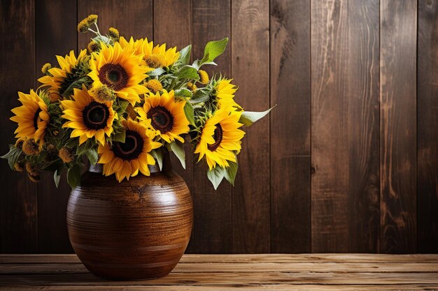 Ein Sonnenblumenstrauß auf einer Picknickdecke in einer Wiese