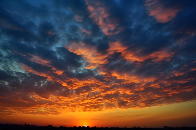 Ein Sonnenuntergang mit dunklem Himmel und Wolken