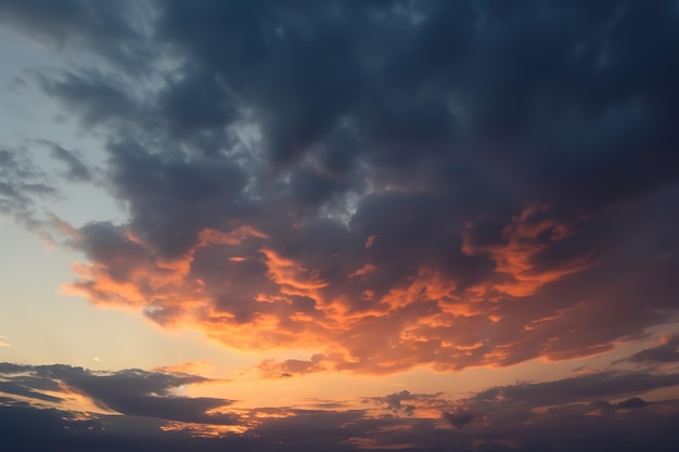 Ein Sonnenuntergang über der Wüste mit Wolken am blauen Himmel