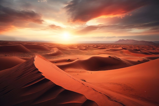 Ein Sonnenuntergang über einer Sanddüne