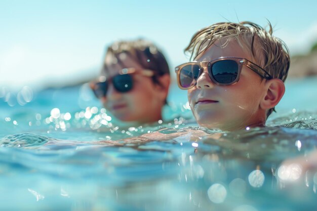 Ein sonniger Tag am Pool mit Kindern