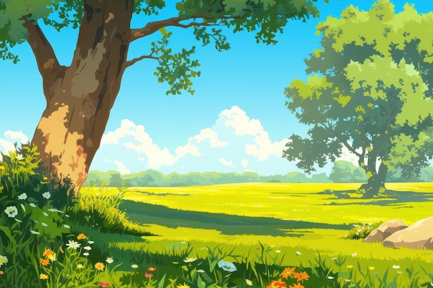 Ein sonniger Tag auf der Wiese