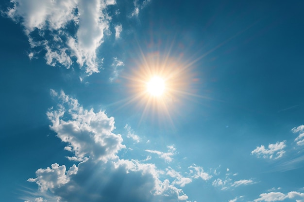 ein sonniger tag mit blauem himmel über dem kopf im stil von uhd bild warmcore hitzewelle neblige ferrania