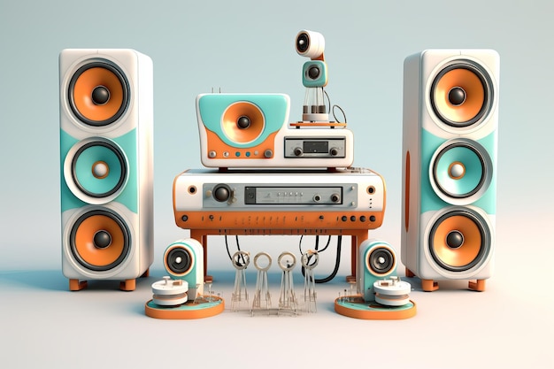 Foto ein soundsystem 3d