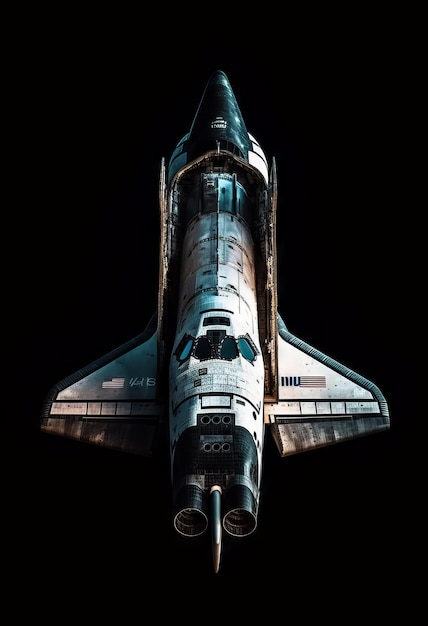 Ein Space Shuttle am Himmel bei Nacht, generative KI