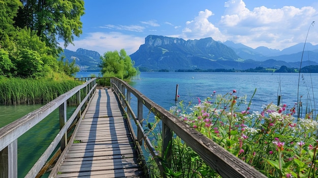 Foto ein spaziergang am see