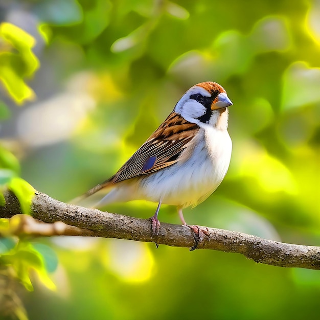 Ein Sperlingsvogel, der auf dem Feld umherstreift