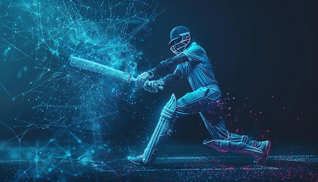 ein Spieler mit einem Schläger in den Händen spielt Cricket