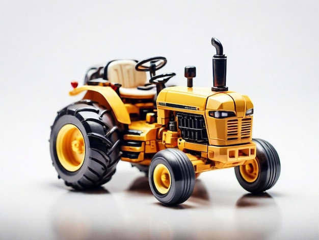 Foto ein spielzeug-traktor mit einem blauen körper und dem wort das wort auf der vorderseite