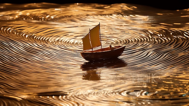 Ein Spielzeugboot im Wasser