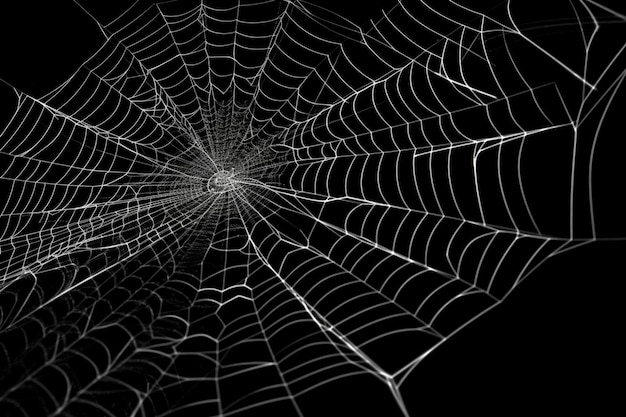 Ein Spinnennetz mit einem Loch in der Mitte