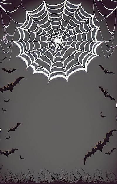 Ein Spinnennetz mit Fledermäusen und Spinnen
