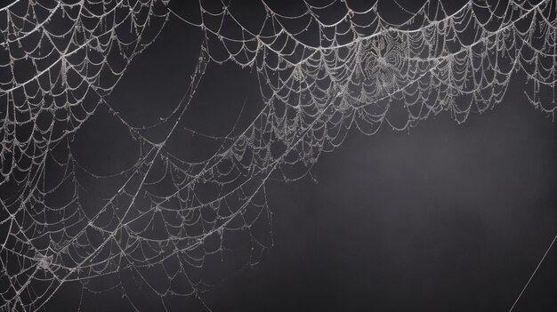 Ein Spinnenweb im Dunkeln