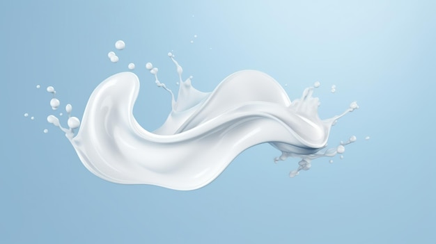 Ein Spritzer Milch auf blauem Hintergrund