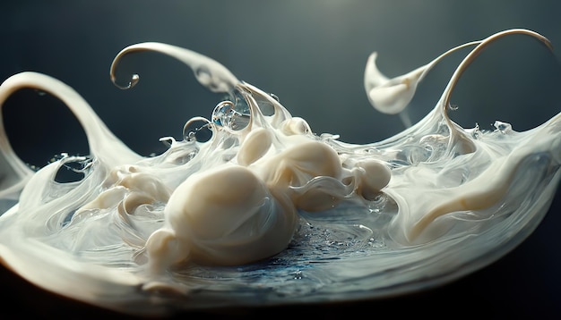 Ein Spritzer Milch auf der Wasseroberfläche