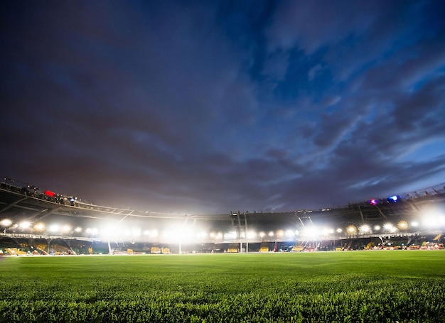 Ein Stadion mit vielen Lichtern