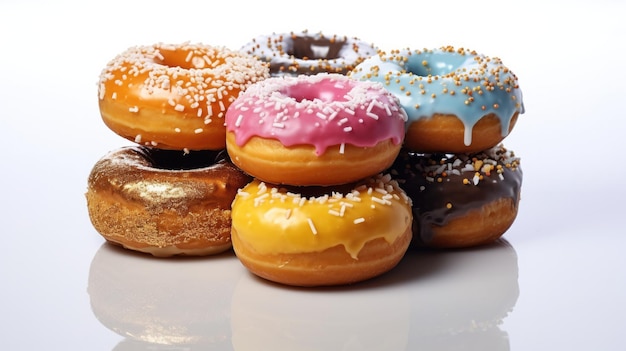 Ein Stapel Donuts mit verschiedenen Geschmacksrichtungen