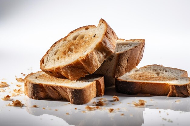 Ein Stapel geschnittenes Brot auf einem Tisch