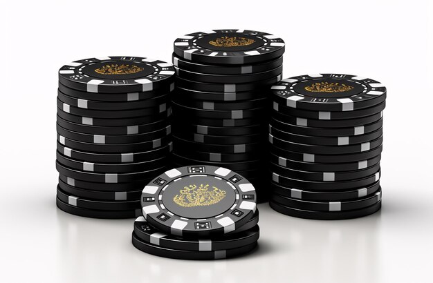 ein Stapel schwarz-weißer Pokerchips