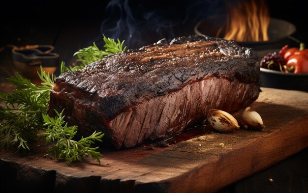 Foto ein steak mit dem wort darauf