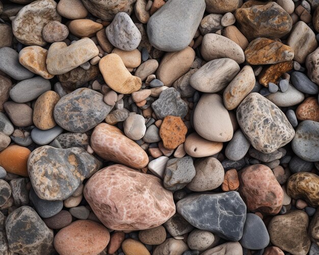 Ein Steinhaufen am Strand