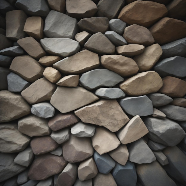 Ein Steinhaufen in verschiedenen Farben und Formen.