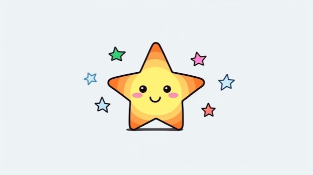 Ein Stern mit einem Lächeln und Sternen darauf generative KI