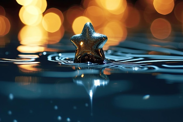 Foto ein sternförmiges objekt im wasser