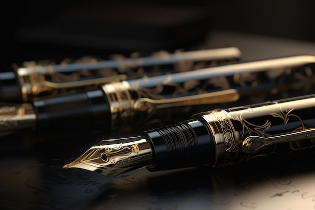Ein Stift mit einem goldenen und einem schwarzen Stift darauf