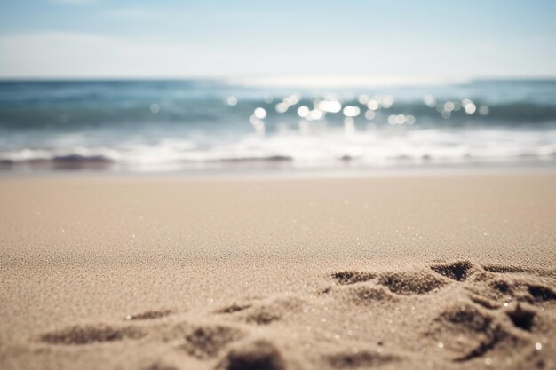 Ein Strand mit blauem Himmel und den Worten „Strand“ darauf