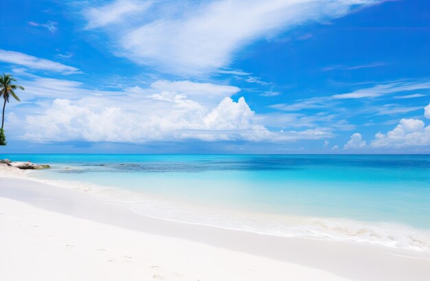 Ein Strand mit blauem Wasser