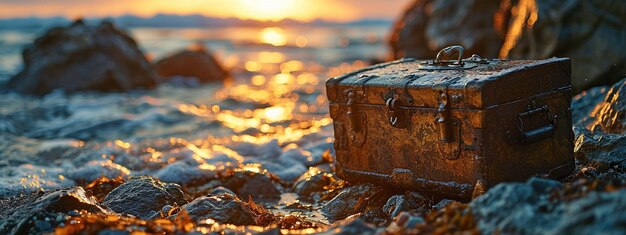 ein Strand mit einem offenen Schatz trovexA