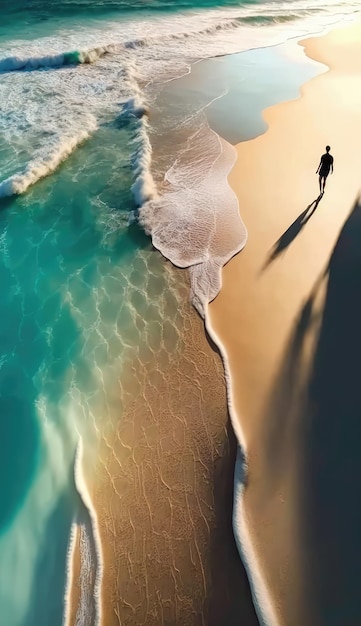 Ein Strand mit Wellen, die auf den Sand krachen