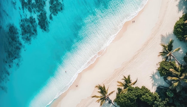 Ein Strand mit Wellen, die auf den Sand krachen