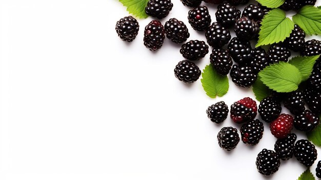 ein Strauß Brombeeren mit einem grünen Blatt darauf