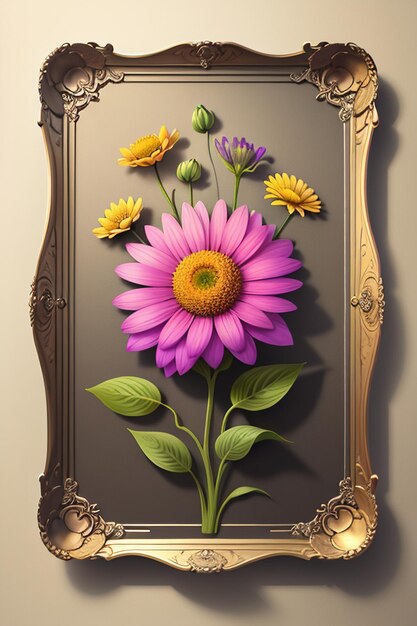 Ein Strauß bunter Blumen, kreative Ornamentdekoration, einfacher Tapetenhintergrund