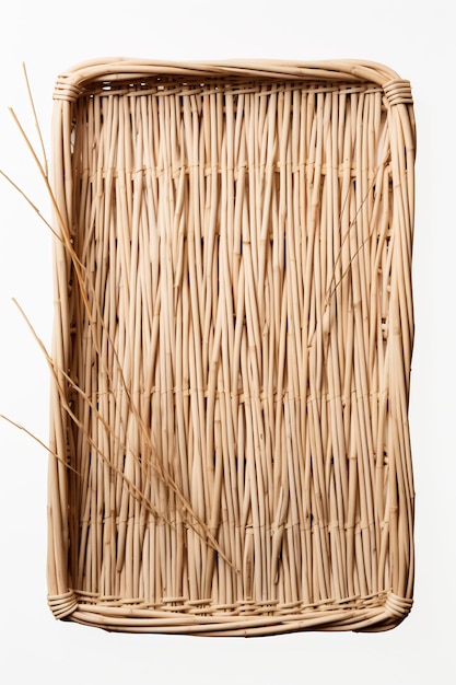 ein Stück Bambus mit weißem Hintergrund.