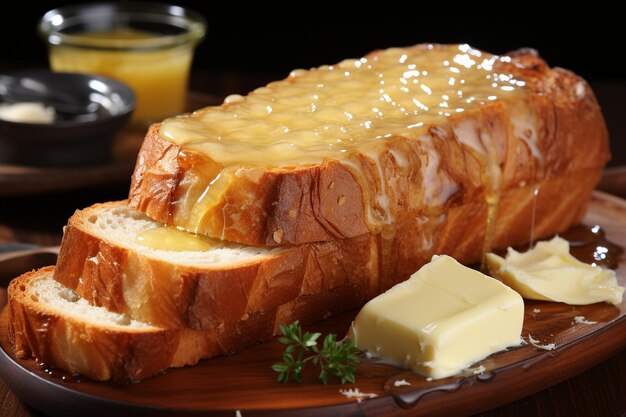 Ein Stück Brot mit Butter