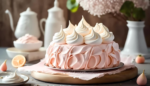 ein Stück rosa Kuchen